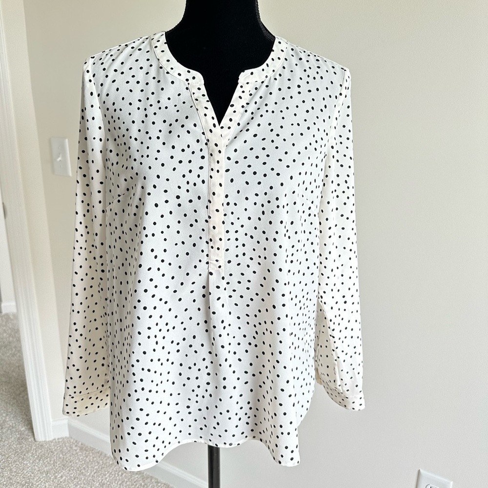 Women’s Talbot’s White Polka Dot Blouse